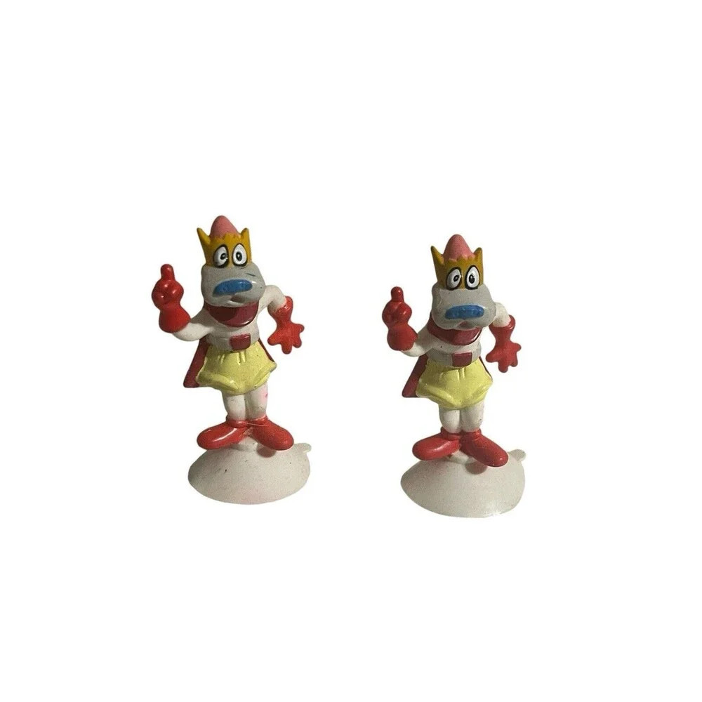 1989 Vintage Mighty Mouse Wendy's Kids Meal Toy - Petey Pate  Figure Set Of 2